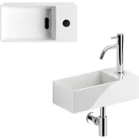 Clou New Flush 3 keramische fontein wit glans met Freddo toiletkraan chroom