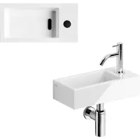 Clou Flush 3 keramische fontein wit glans met InBe 2 toiletkraan chroom
