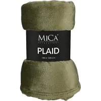 Mica Decorations Famke Fleece Plaid - L180 x B130 cm - Donkergroen