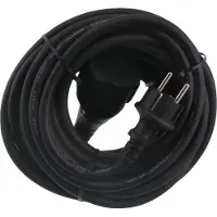 Exin Verlengsnoer - Spatwaterdicht IP44 - Met randaarde - 10 meter - Zwart
