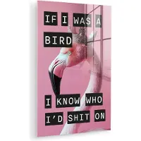 MuchoWow Glasschilderij 120x180 cm - Schilderij acrylglas - Flamingo - Roze - Vogel - Decoratie - Foto op glas - Muurdecoratie woonkamer - Wanddecoratie slaapkamer - Schilderijen