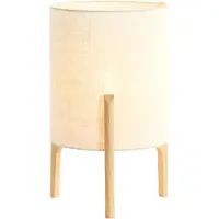 Light & Living Schemerlamp Litto Ø 28cm - houtlook met naturel linnen