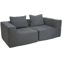 MCW 2-zitsbank/accessoires voor bank -O54, bank 2-zits loungebank, modulair stof/textiel (300 g/m²) 63x194x97 cm ~ donkergrijs