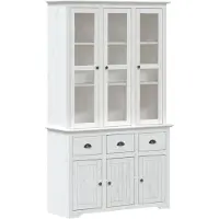 vidaXL Hoge kast BODO 115,5x43x200,5 cm massief grenenhout wit