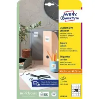 Avery Klevende etiketten 45 x 45 mm Wit 25 Lakens