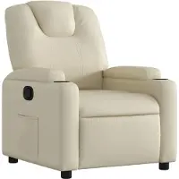 vidaXL Fauteuil verstelbaar kunstleer crèmekleurig