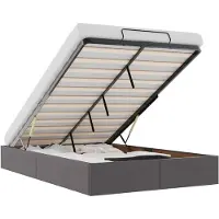 vidaXL Bedframe zonder matras 120x200 cm kunstleer grijs