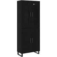 vidaXL Highboard 2 st Zwart eiken 69,5 x 34 x 180 cm Bewerkt hout