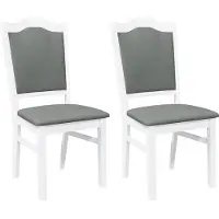 vidaXL Eetkamerstoelen met kussens 2 stuks wit massief hout rubber
