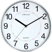 Unilux 400094280 Wandklok ARIA - Ø 28,5 cm, stil kwarts uurwerk, metaalgrijs