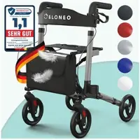 Aktiv shop GmbH Rollator – Lichtgewicht & Opvouwbaar - Binnen&Buiten - met Rugleuning - Wandelstokhouder -Tas