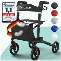 Aktiv shop GmbH Rollator – Lichtgewicht & Opvouwbaar - Binnen&Buiten - met Rugleuning - Wandelstokhouder -Tas
