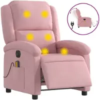 vidaXL Massagestoel elektrisch verstelbaar fluweel roze