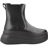 FitFlop Women F-Mode Stack Leather Chelsea Boots All Black-Schoenmaat 40