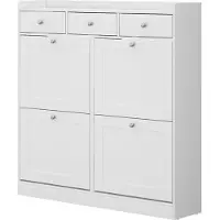 Vicco Vitto Schoenklaprek – 100 x 99.5 cm met 3 lades en 4 opvouwbare compartimenten Wit