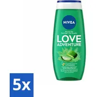 Nivea 5 x Douchegel Love Nature 250 ml - Douchegel - Verfrissend - Huidbeschermend - Vitamine C - Vitamine E