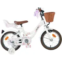 Volare Blossom Kinderfiets - Meisjes - 14 inch - Wit - Twee Handremmen