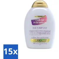OGX 15 x - Colour Retention - Shampoo - Voor Gekleurd Haar - 385 ml - Kleurbehoud - Gekleurd Haar - Haarkleur - Haarschade - UV Bescherming