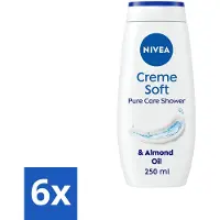 Nivea 6 x Douchecrème Soft 250 ml - Douchecrème - Hydratatie - Amandelolie - Zachte Huid - Voedend Schuim