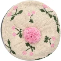Konges Sløjd Meisjes Hoeden Belou Knit Beret - Ecru - Maat 12-18