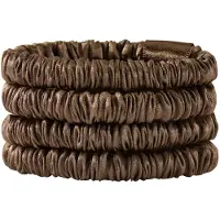 Lenoites Mulberry Silk Skinny Scrunchies Brown