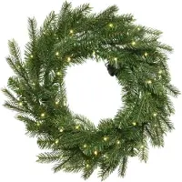 Everlands Grandis krans groen dia 50 cm met 50 LED