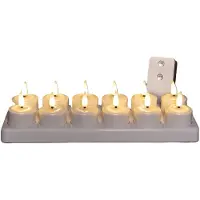Anna's Collection Oplaadbare waxinelichtjes 4 x 2.3 cm | Wit | 3D vlam | Startset | 12 stuks
