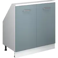 Vicco R-Line Keukenkast voor schuine wand – 80 cm met 2 deuren Blauw-grijs/wit