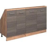 Vicco R-Line Keukenkast voor schuine wand – 140 cm Set van 2 Edel grijs/gouden eik