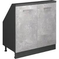 Vicco R-Line Keukenkast voor schuine wand – 80 cm met 2 deuren Beton/antraciet