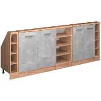 Vicco R-Line Keukenkast voor schuine wand – 210 cm Set van 5 Beton/gouden eik