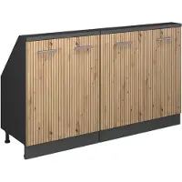 Vicco R-Line Keukenkast voor schuine wand – 140 cm Set van 2 Artisanaal eiken/antraciet