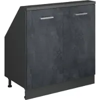 Vicco R-Line Keukenkast voor schuine wand – 80 cm met 2 deuren Zwart beton/antraciet