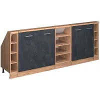 Vicco R-Line Keukenkast voor schuine wand – 210 cm Set van 5 Zwart beton/goud eiken