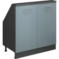 Vicco R-Line Keukenkast voor schuine wand – 80 cm met 2 deuren Blauw-grijs/antraciet