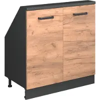 Vicco R-Line Keukenkast voor schuine wand – 80 cm met 2 deuren Eik goud/antraciet