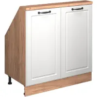 Vicco Keukenkast voor schuine wand R-Line Wit Landhuis 80 cm met 2 deuren, Model 58078