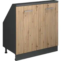 Vicco R-Line Keukenkast voor schuine wand – 80 cm met 2 deuren Artisanaal eiken/antraciet
