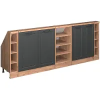 Vicco R-Line Keukenkast voor schuine wand – 210 cm Set van 5 Antraciet Landhuis/Goud Kraft Eik