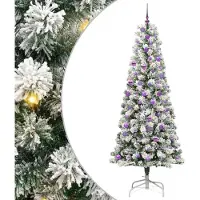 vidaXL Kunstmatig Gelen Kerstboom met LED -striplichten 240 cm PVC
