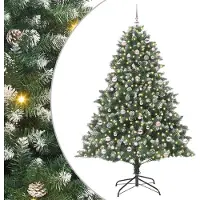 vidaXL Kunstkerstboom Groen 240 cm PVC en Plastic en Staal