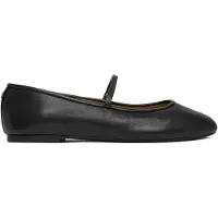 Ralph Lauren Dames Zwarte nappaleren Jayna pantoffels (41), Leer, Plat, Geen, Casual, Klassiek 802977874001