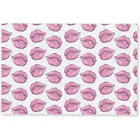 MuchoWow Deurmat 90x60 cm - Droogloopmat Lippen - Patroon - Roze - Wit - Mat voor binnen - Schoonloopmat - Deurmatten met print - Inloopmat