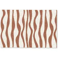 MuchoWow Deurmat 90x60 cm - Droogloopmat Golvende lijnen - Strepen - Beige - Bruin - Mat voor binnen - Schoonloopmat - Deurmatten met print - Inloopmat