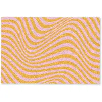 MuchoWow Deurmat 90x60 cm - Droogloopmat Golvend patroon - Oranje - Roze - Lijnen - Mat voor binnen - Schoonloopmat - Deurmatten met print - Inloopmat