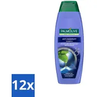 Palmolive 12 x Shampoo Anti-Roos 350 ml - Anti-roos Shampoo - Wilde Munt Shampoo - Roosvoorkomend Shampoo - Gezonde Hoofdhuid - Verfrissend Haar