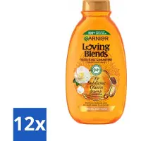 Garnier 12 x Loving Blends Argan- en Cameliaolie Shampoo 300 ml - Droog Haar - Dof Haar - Haarvoeding - Haarherstel - Arganolie