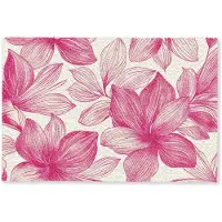 MuchoWow Deurmat 60x40 cm - Droogloopmat Bloemen - Patroon - Roze - Wit - Mat voor binnen - Schoonloopmat - Deurmatten met print - Inloopmat