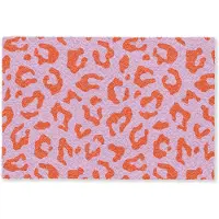 MuchoWow Deurmat 90x60 cm - Droogloopmat Panterprint - Rood - Paars - Roze - Dierenprint - Mat voor binnen - Schoonloopmat - Deurmatten met print - Inloopmat