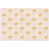 MuchoWow Deurmat 60x40 cm - Droogloopmat Palmbomen - Beige - Oranje - Patroon - Zomer - Mat voor binnen - Schoonloopmat - Deurmatten met print - Inloopmat
